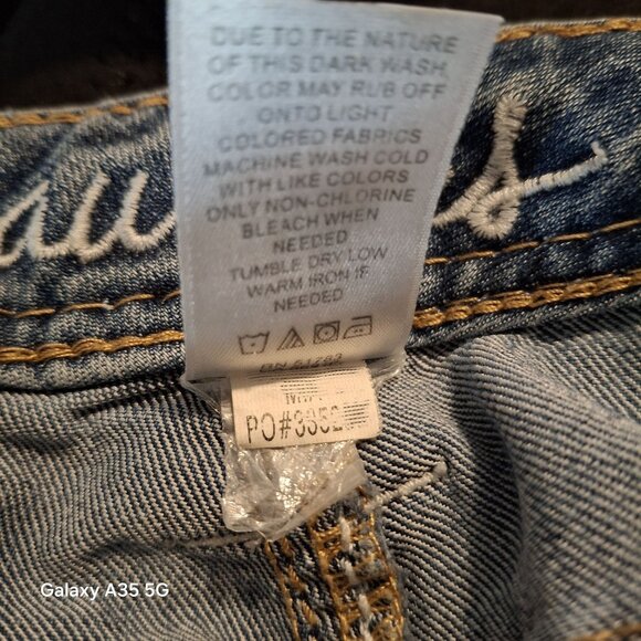 Maurices Bootcut Light Wash Denim Jeans Size 15/16 Distressed Stitching Womens C - Picture 10 of 10